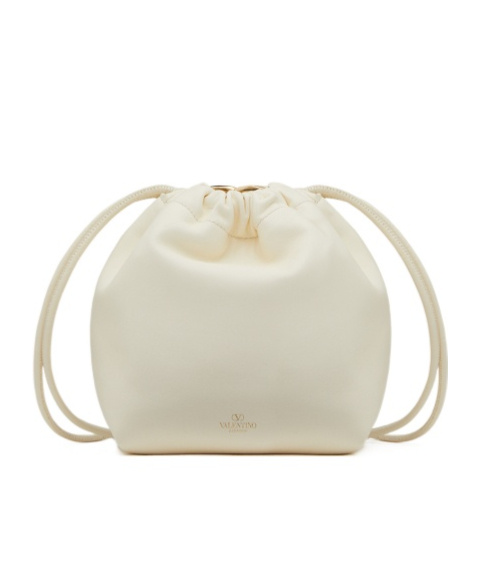 Valentino Mini Vlogo Pouf Bucket Bag In Nude