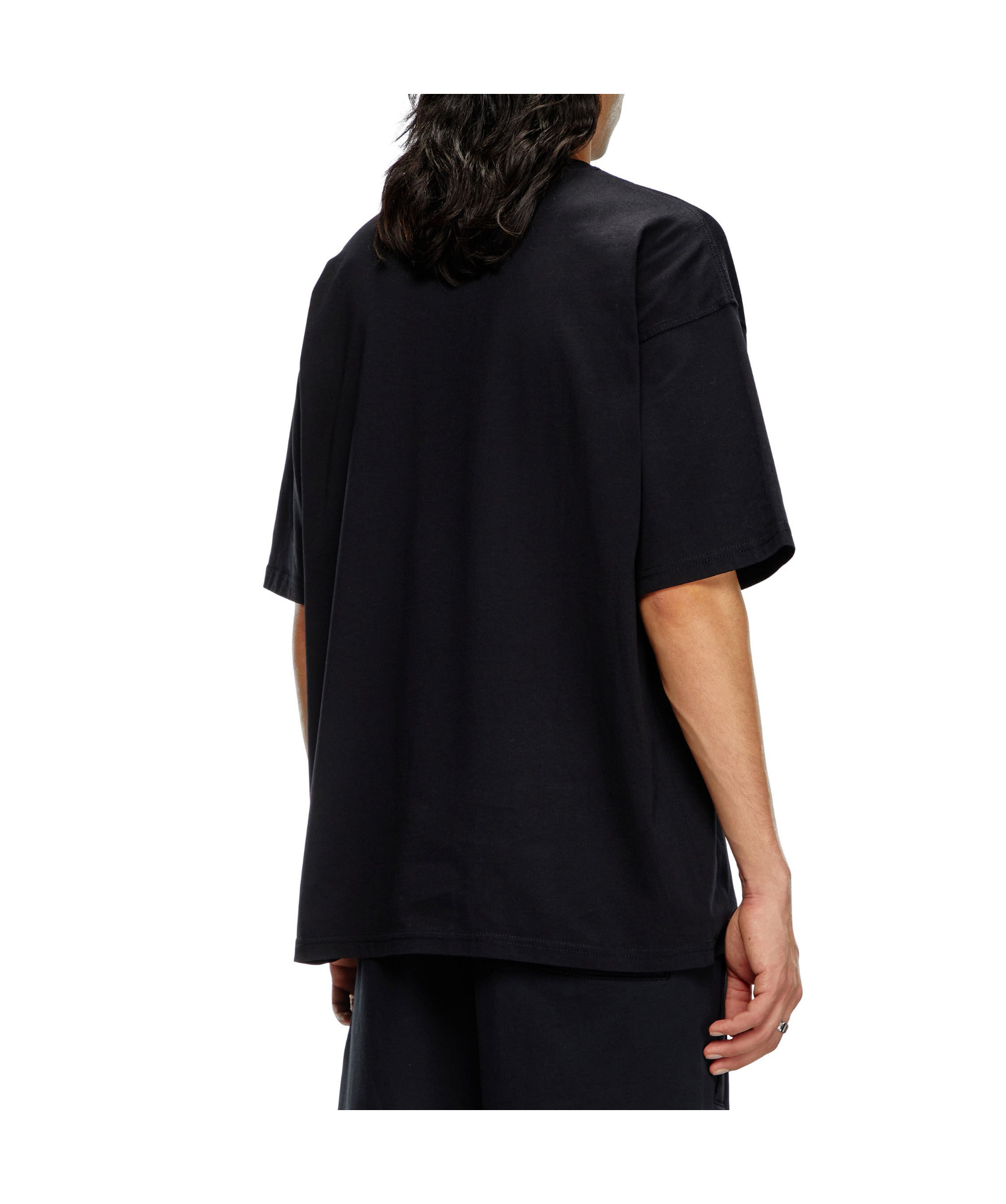 Diesel Crew Neck Graphic Print Short Sleeves T-shirt In Black