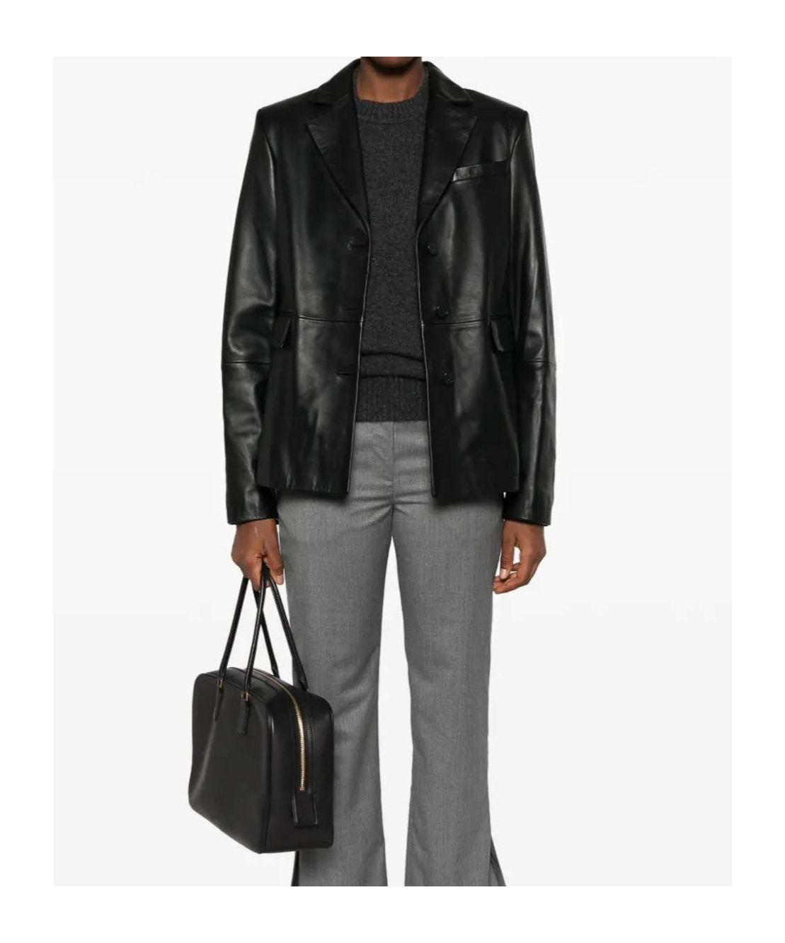 Loulou De Saison Lapel Long-sleeved Suit Jacket In Black