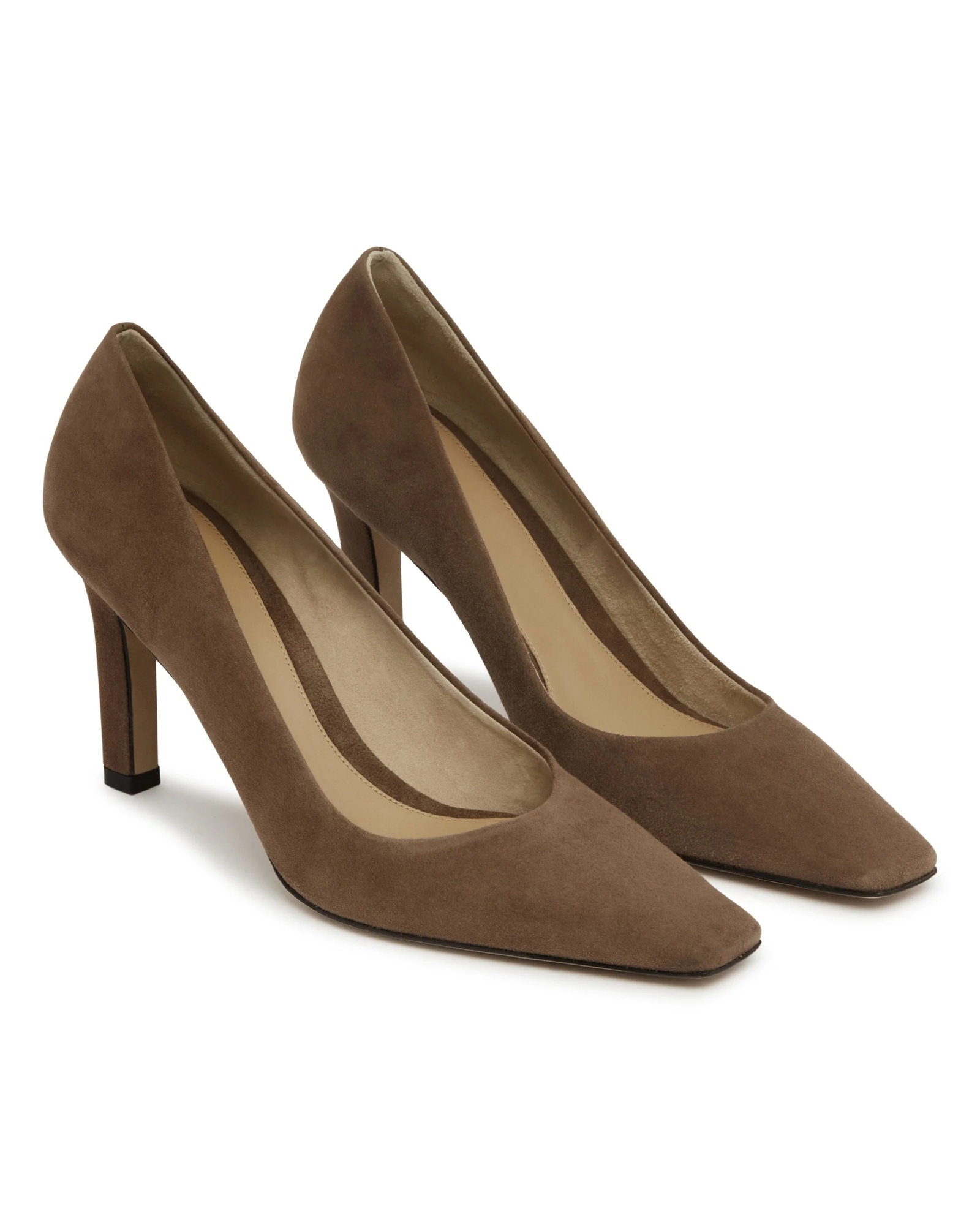 The Row Square Toe High Heels In Brown