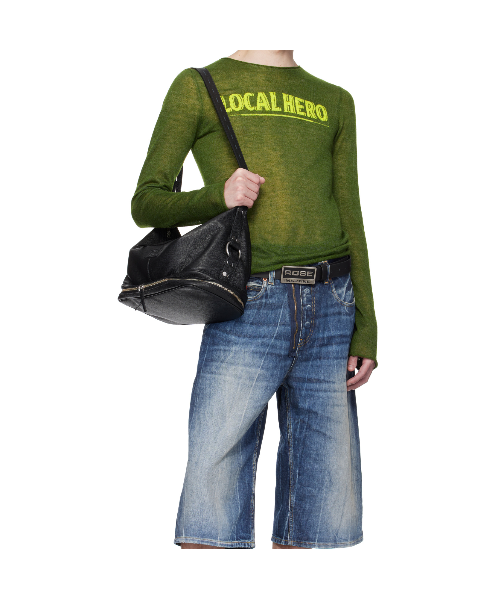 Martine Rose Green Fine Intarsia Sweater In Green