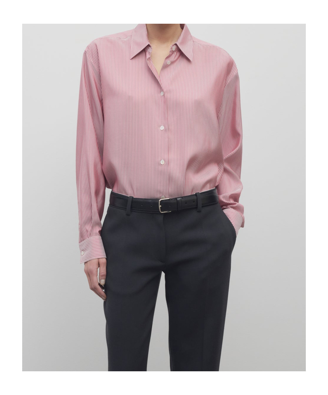 The Row Tansy Shirt In Silk In Pink