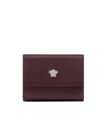 Versace Medusa-head Leather Wallet In Red