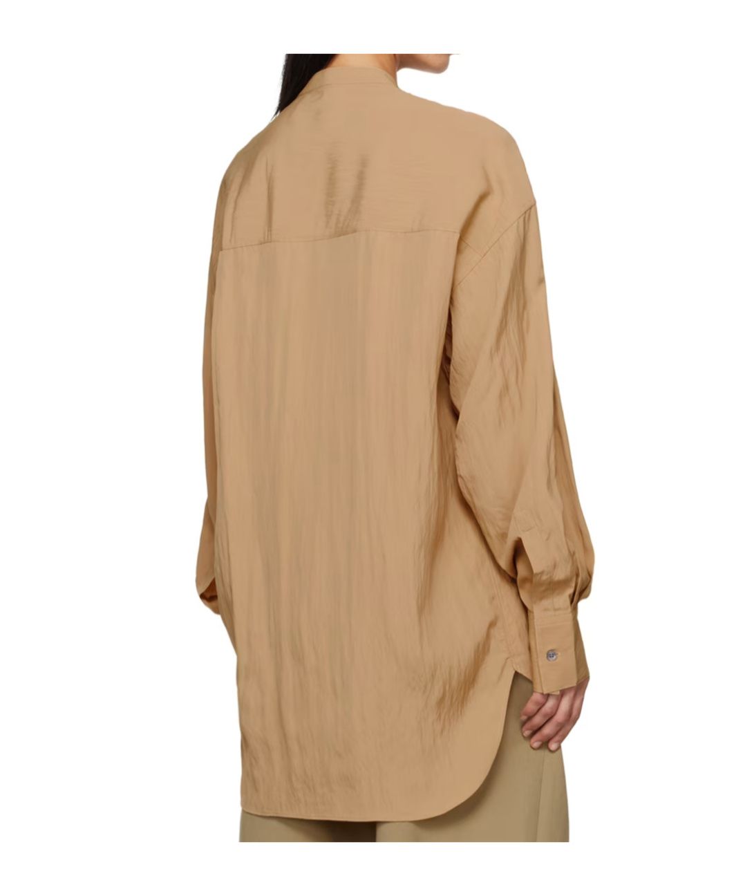 Studio Nicholson Stand-collar Long-sleeved Shirt In Nude