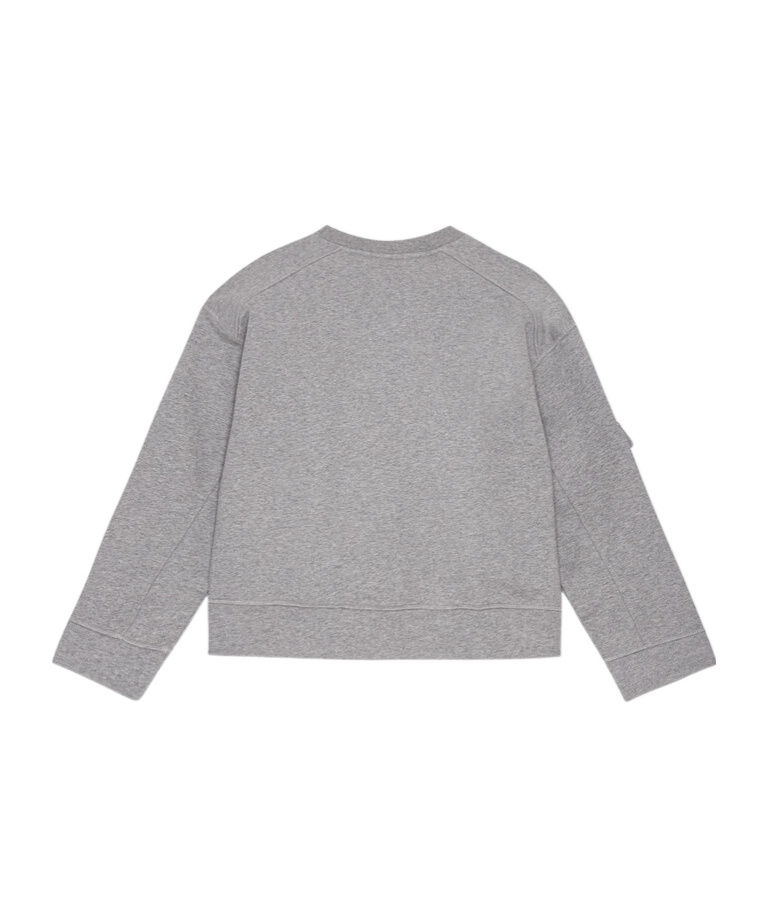 Ganni Logo-patch Sweatshirt In Gray