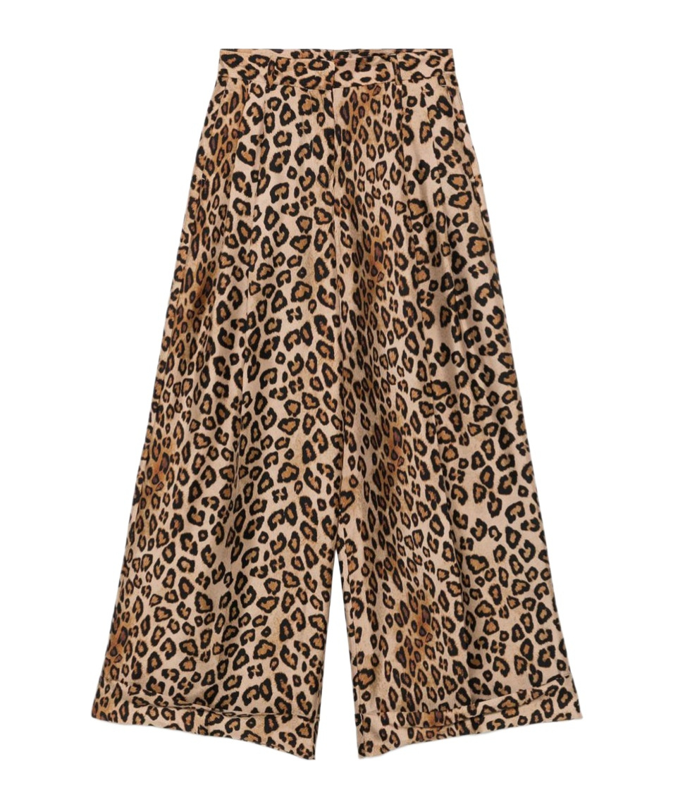 Shop Alberto Biani Leopard-print Trousers In Brown