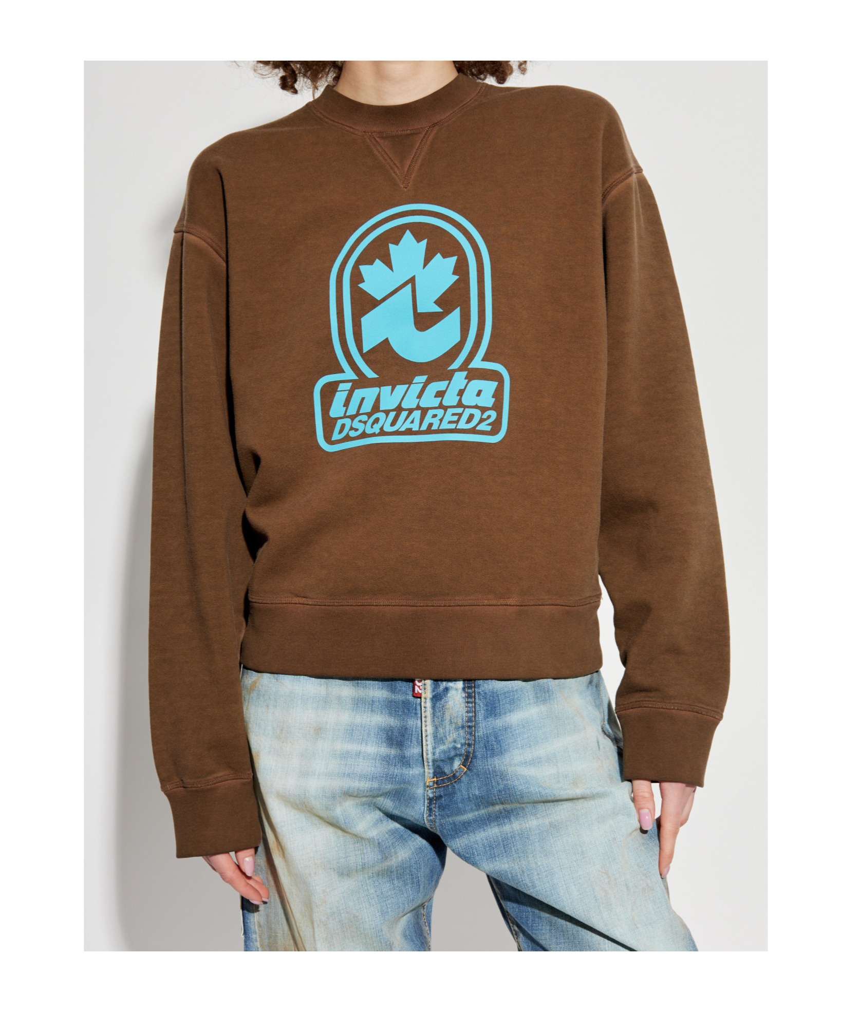 Dsquared2 Printed Sweatshirt In Brown