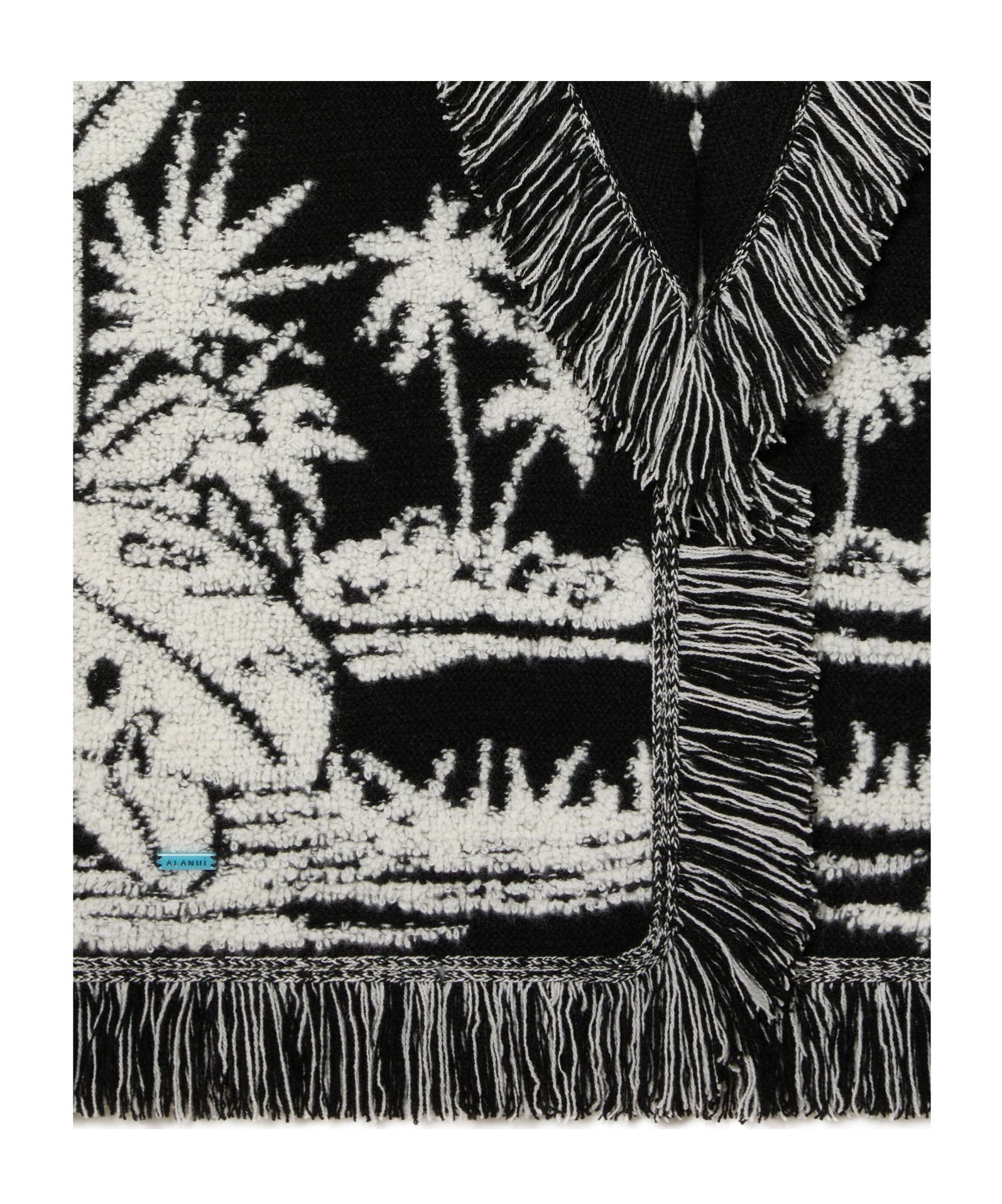 Alanui Palm Grove Tales Fringe Cardigan In Black