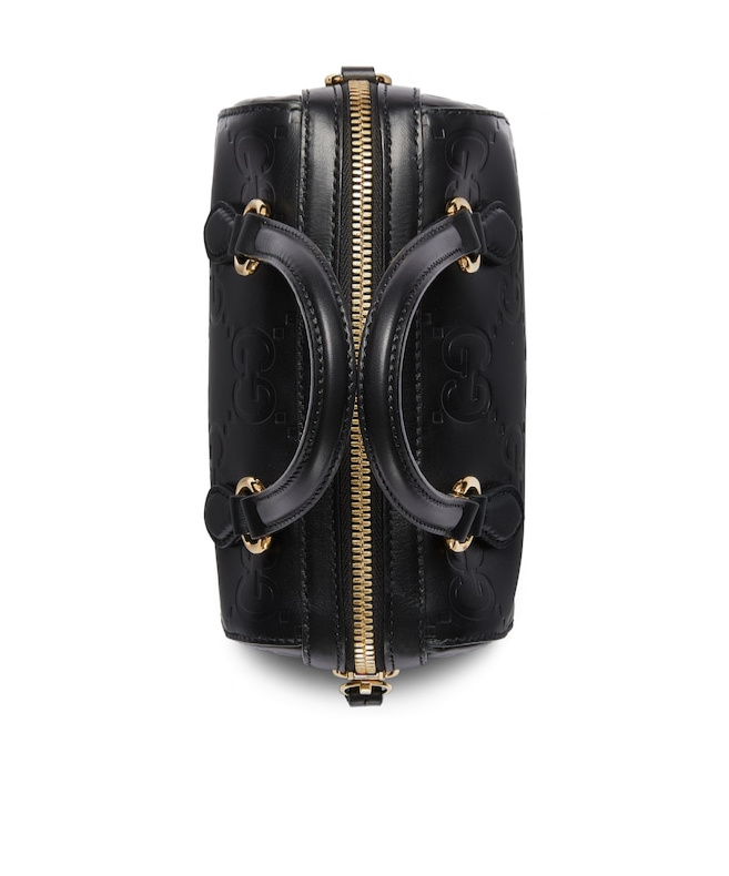 Gucci Mini Gg Leather Shoulder Bag In Black