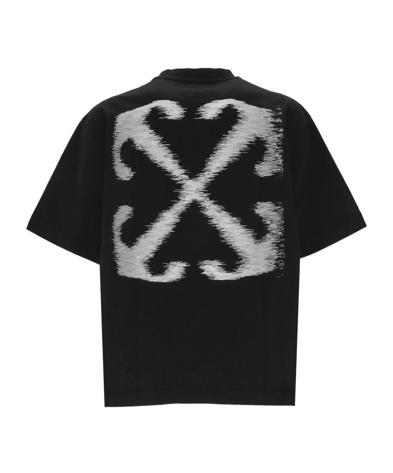 Off-white Graphic Print Short Sleeve Crew Neck T-shirt In Black
