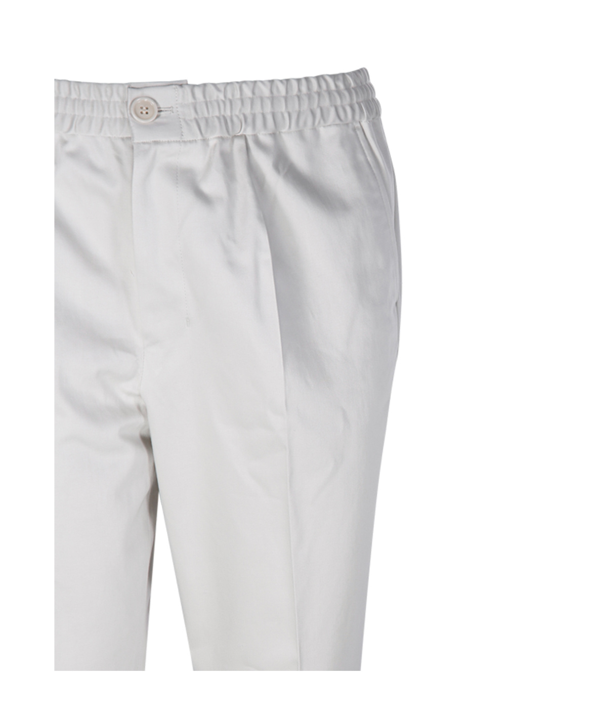Ami Alexandre Mattiussi Ami Elastic Waist Straight Leg Trousers In White