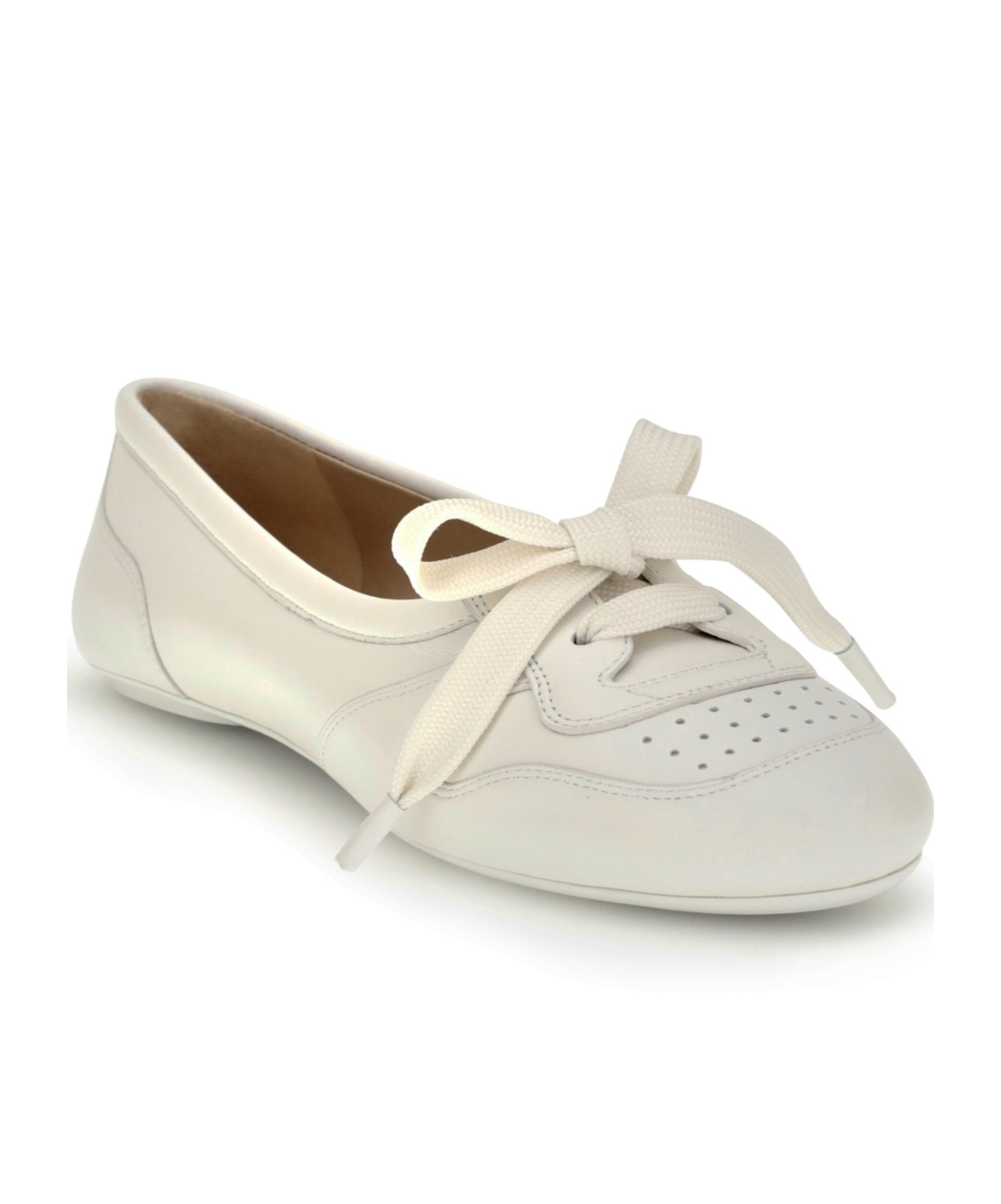 Gianvito Rossi Women Lace-up Leather Vault Ballerinas In White