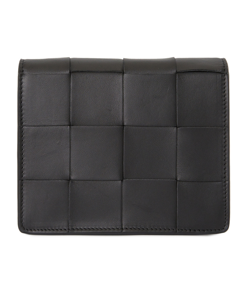 Bottega Veneta Mini Cassette Knitted Shoulder Bag In Black