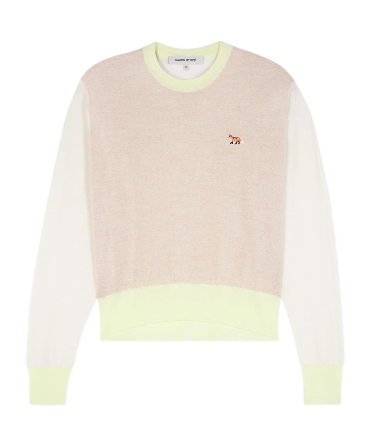 MAISON KITSUNÉ WOOL ROUND-NECK LONG-SLEEVE SWEATER