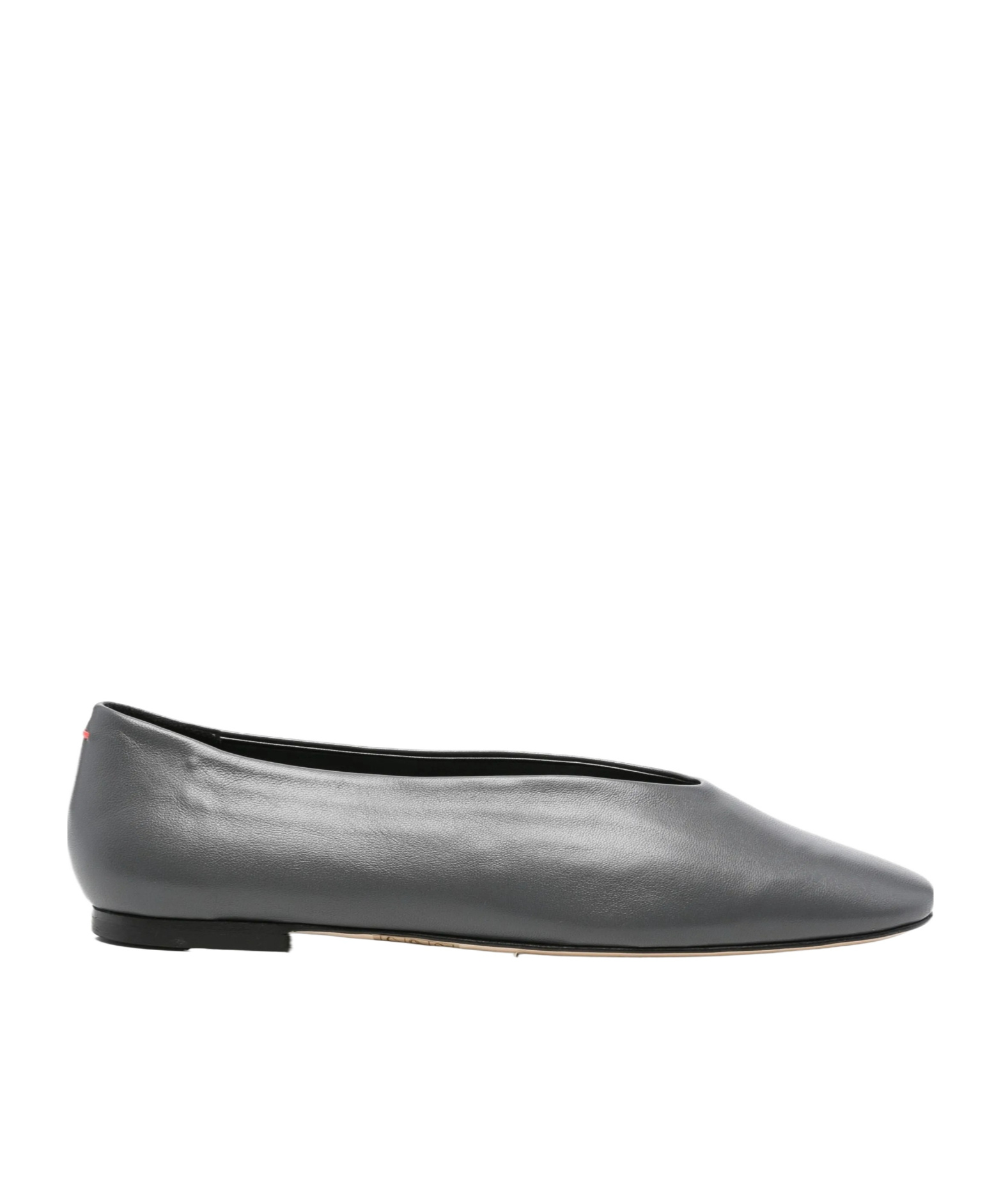 Aeyde Pointed-toe Leather Flats In Gray