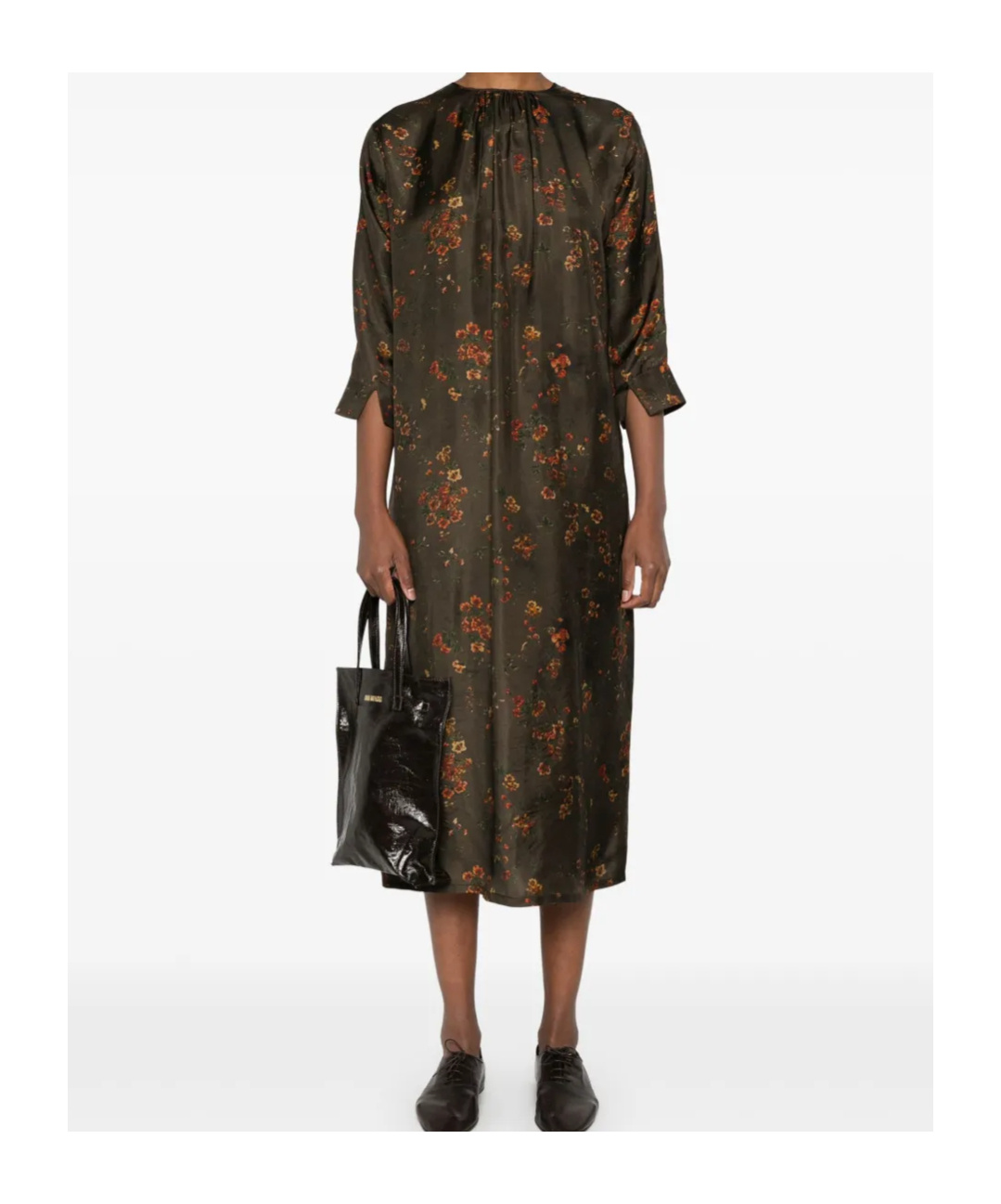 Shop Uma Wang Print Dress In Green