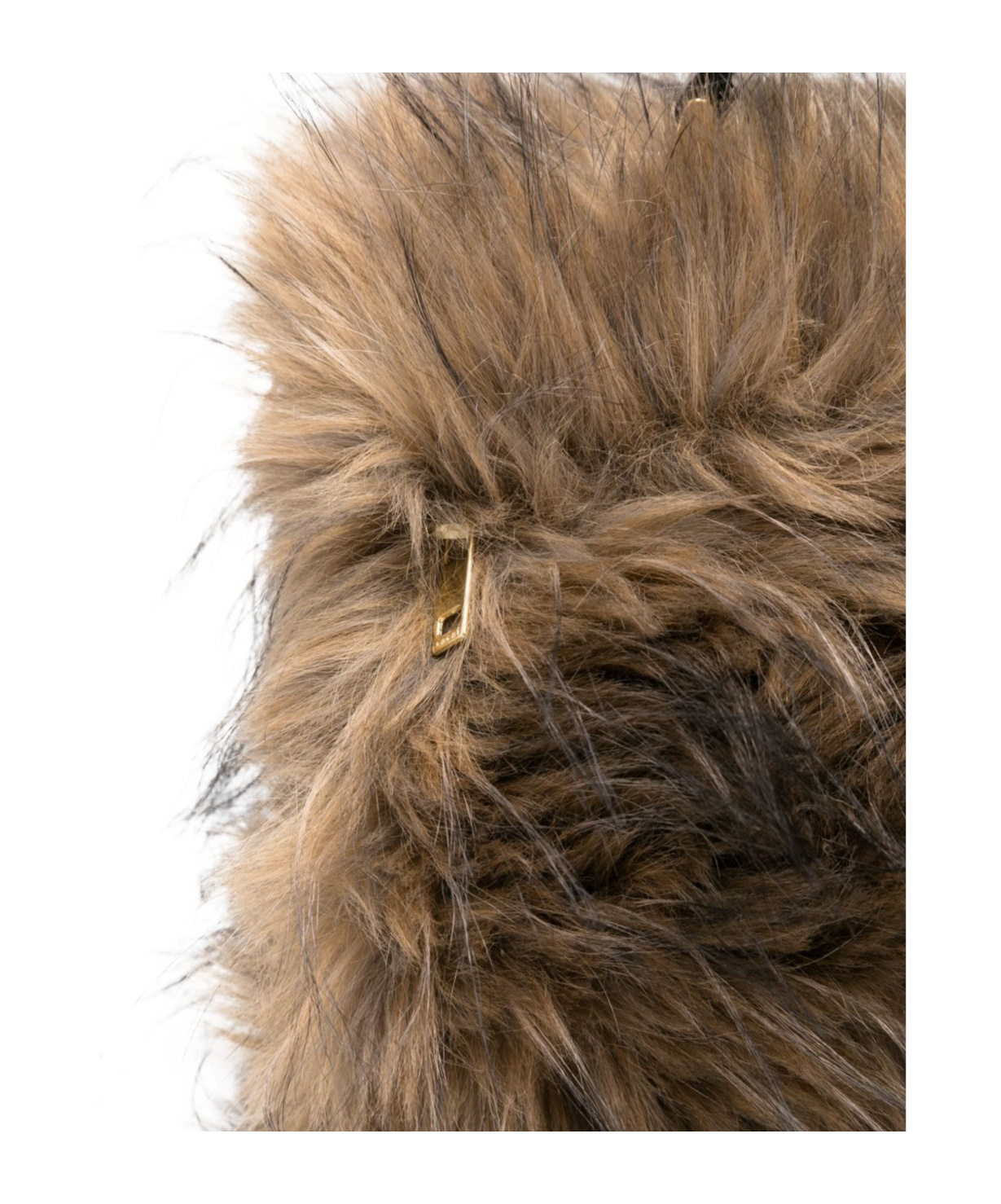 Sacai Mini Handbag With Faux Fur Texture In Sand