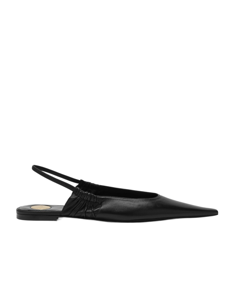 Saint Laurent Pointed-toe Flat Sandals In Black
