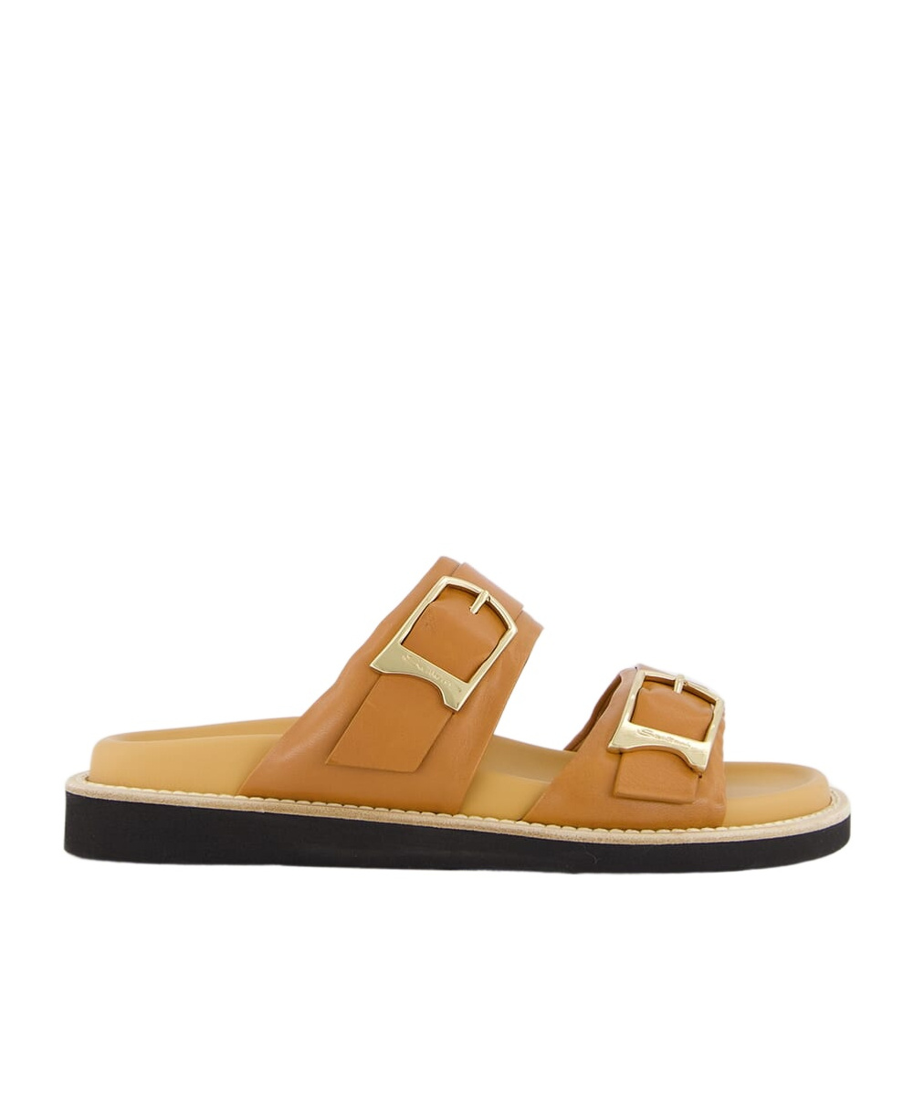Shop Santoni Double-buckle Sandals In Multicolor