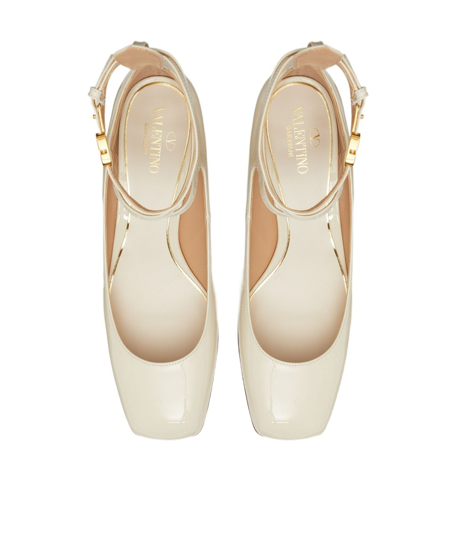 Valentino Vlogo Tan-go 60 Patent Pump In Nude