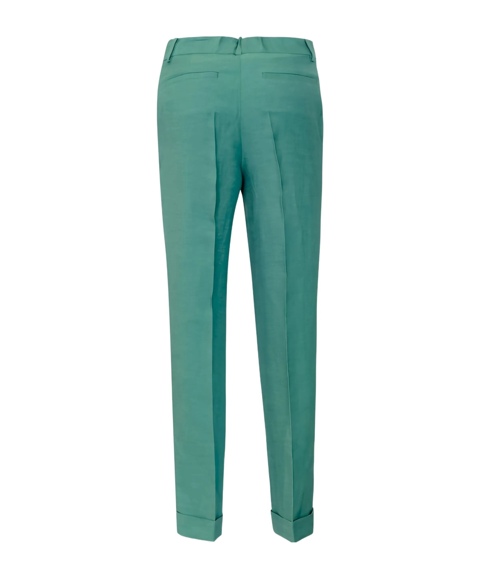 P.a.r.o.s.h Tailored Trousers With Cuffed Hem And Pockets In Green