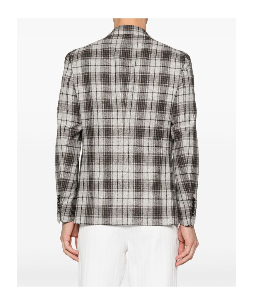 Tagliatore Checked Suit Coat In Gray