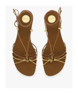 Shop Saint Laurent Babylone Sandals In Smooth And Metallic Leather In Brown