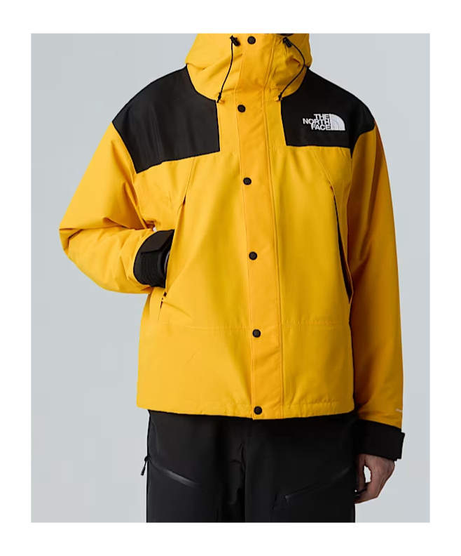 The North Face Mountain Logo-embroidered Colour-block Gore-tex Hooded Jacket In Yellow