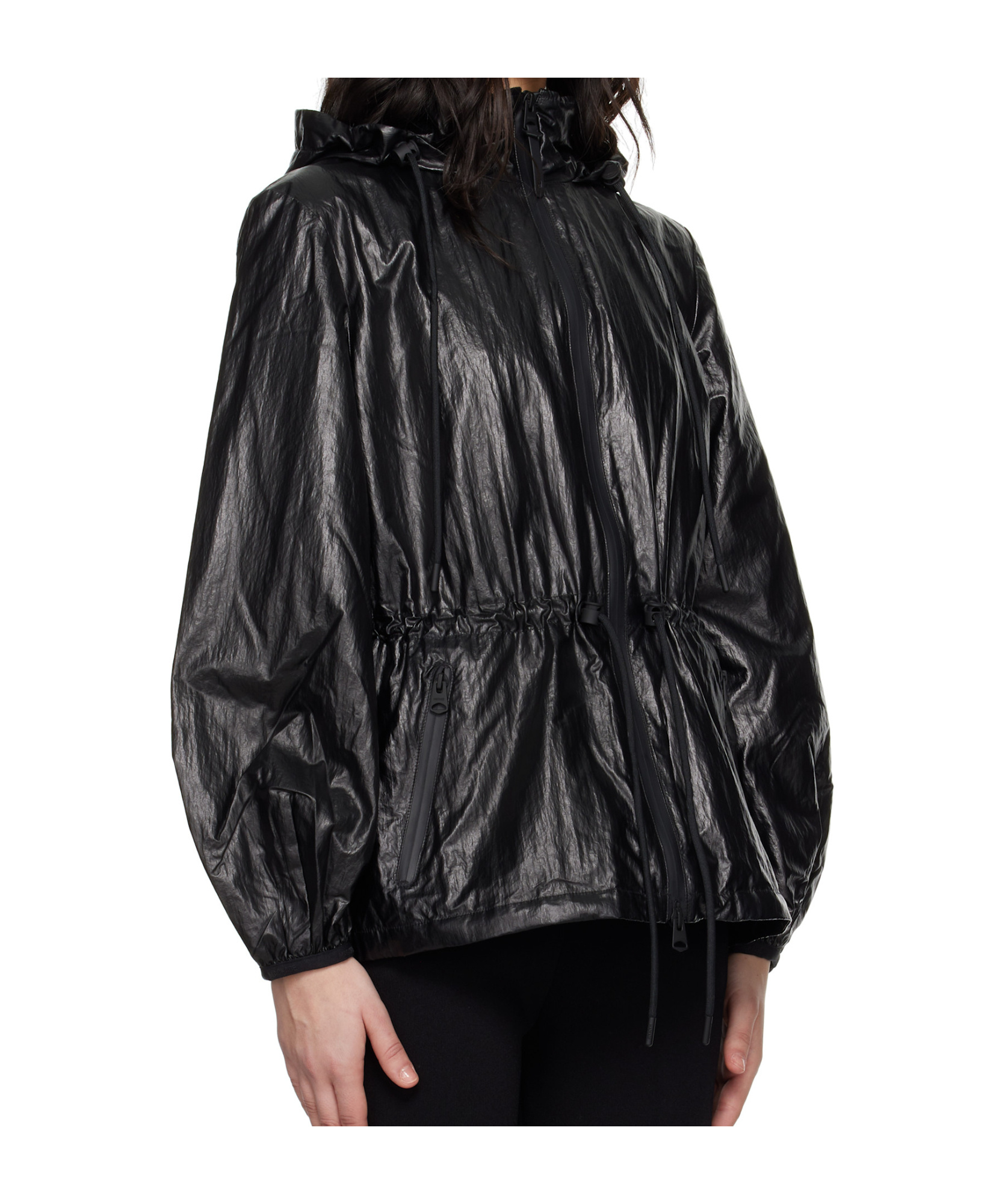Mackage Black Isha Balloon Sleeve Rain Jacket In Black