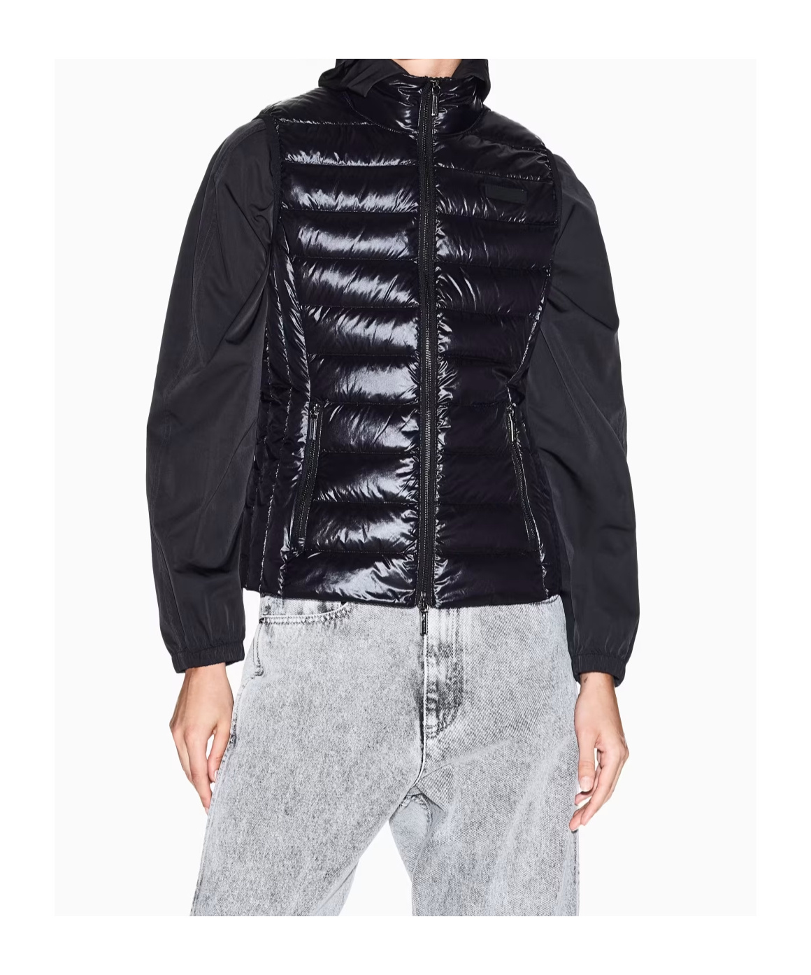Armani Exchange Sleeveless Down Vest In Black