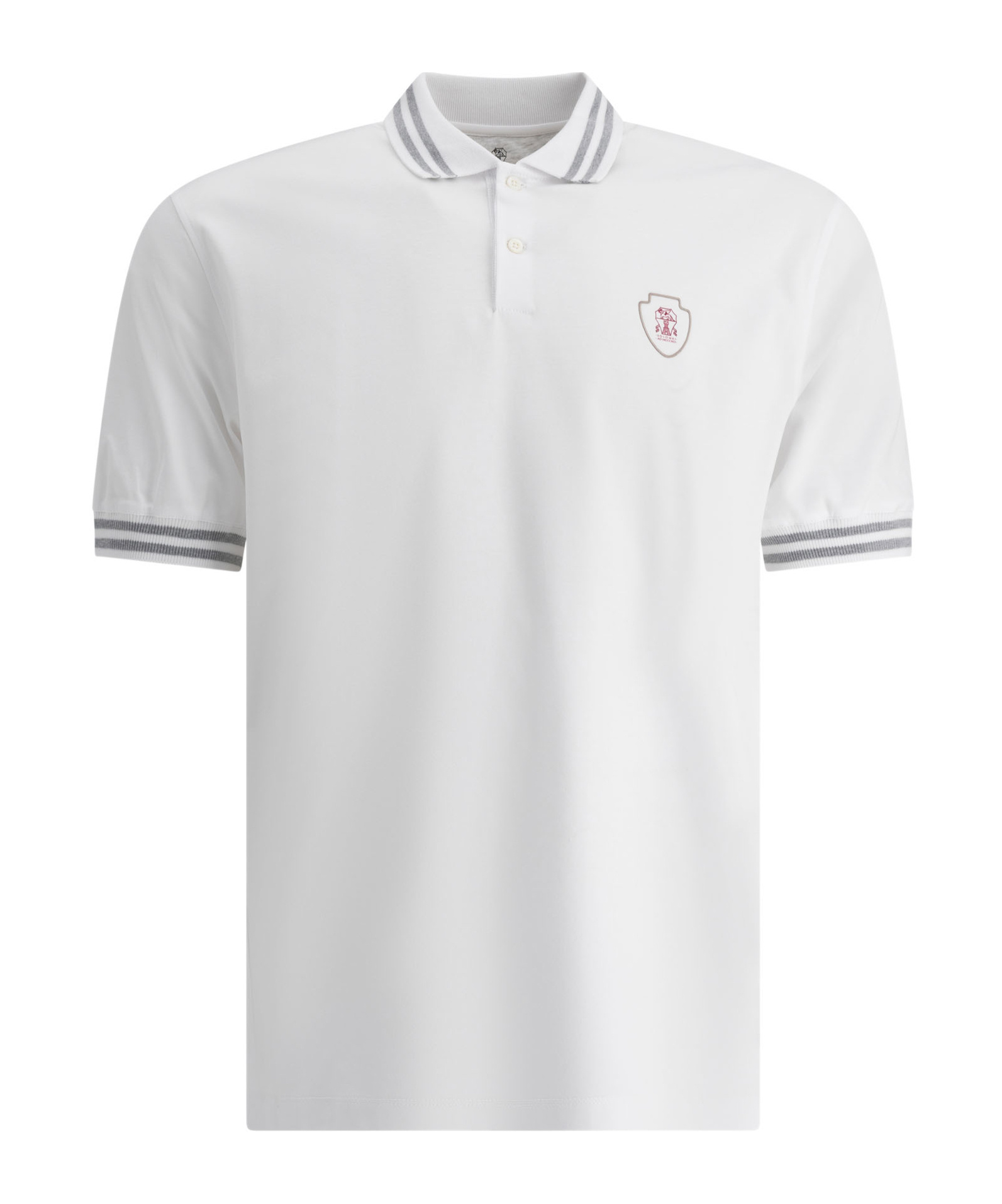 Shop Brunello Cucinelli Logo-print Polo Shirt In White