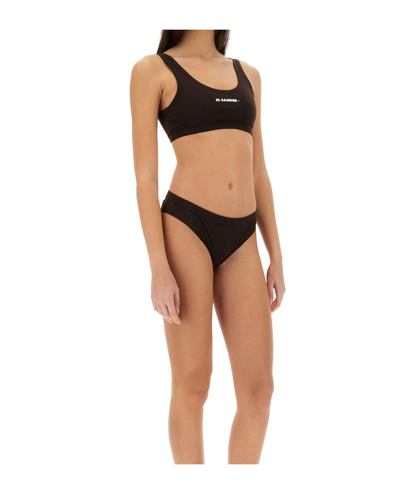 Jil Sander Logo Bikini Top In Nude
