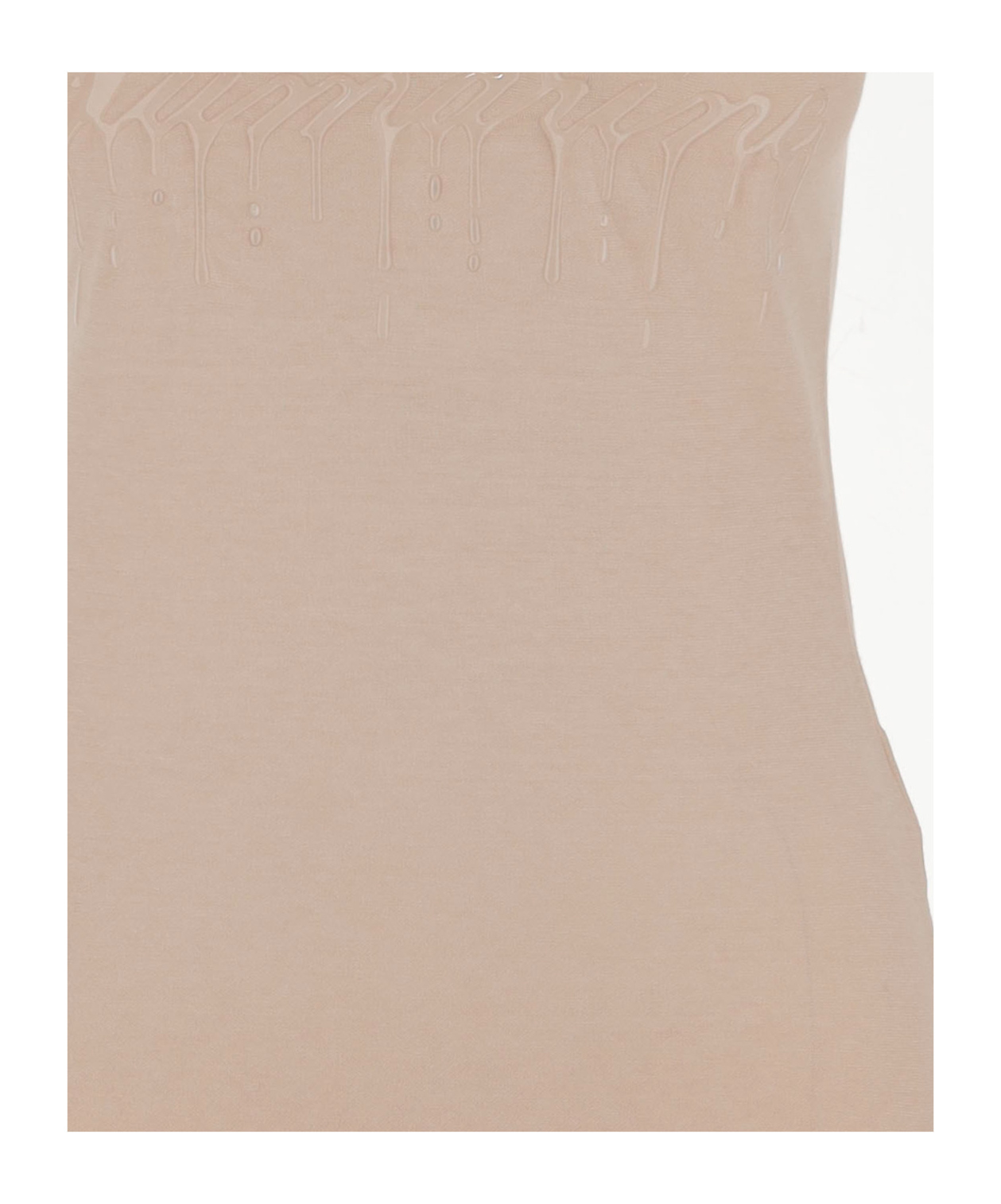 Blumarine Jersey Top With Cast-effect Logo In Pink