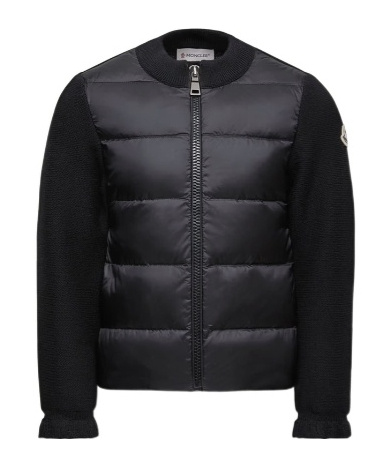 Moncler Enfant Padded Zip-up Cardigan In Black