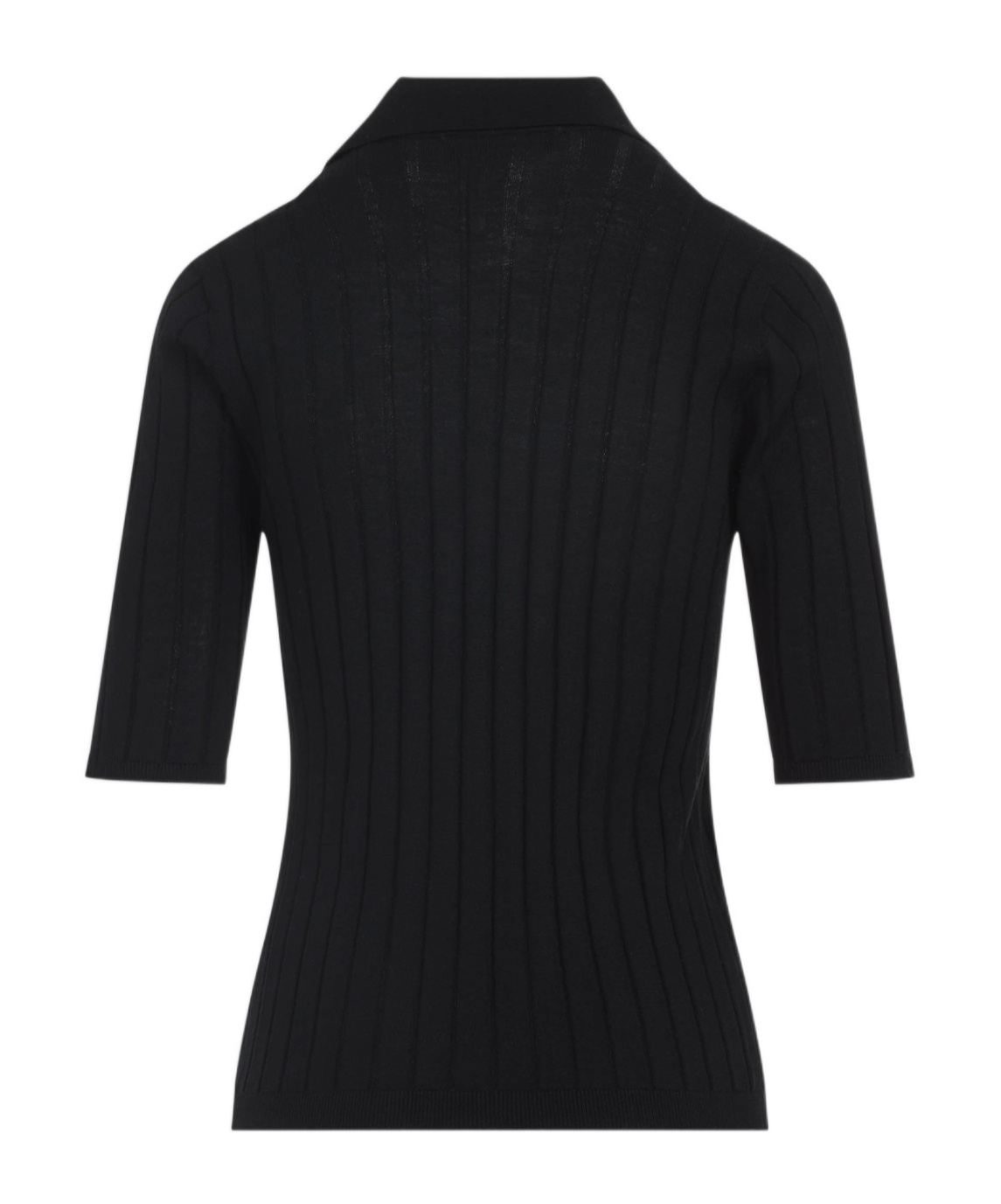 Fabiana Filippi Wool Polo Metal Beads In Black
