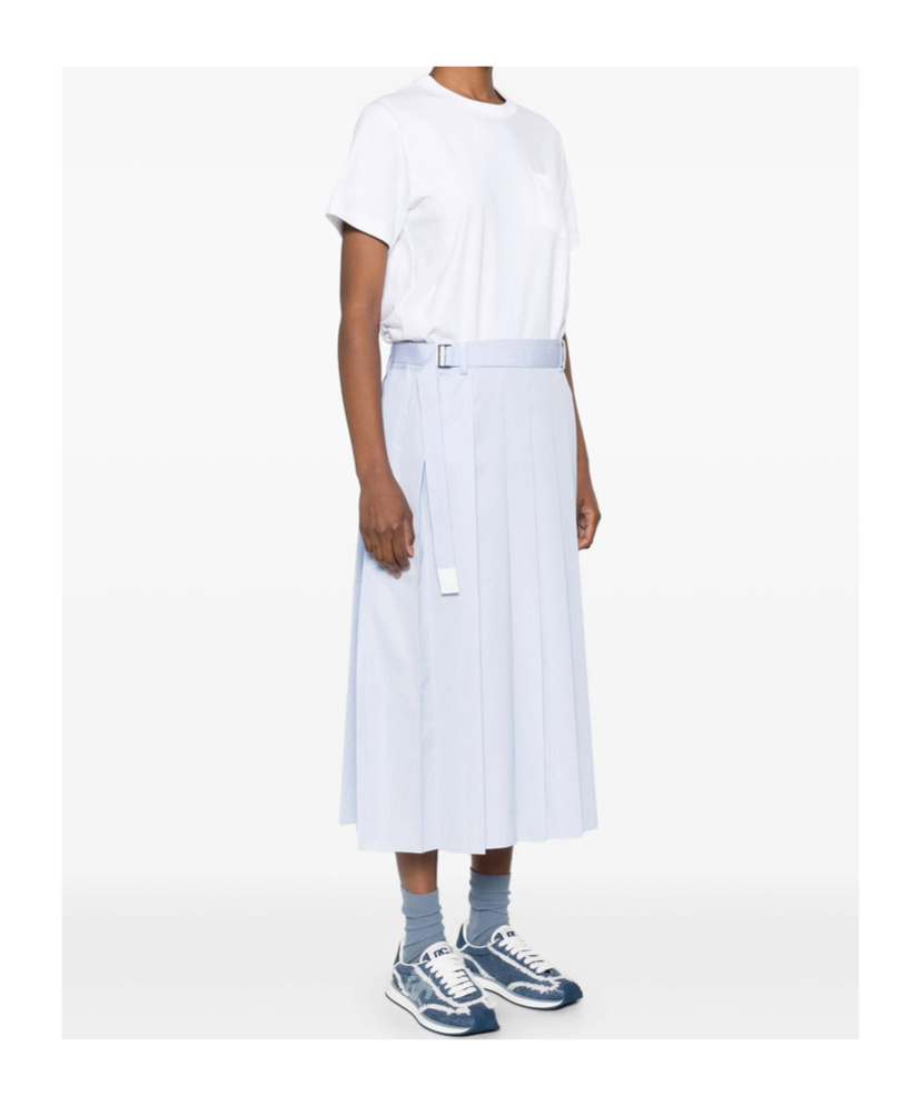 SACAI SACAI POPLIN JERSEY MIDI DRESS
