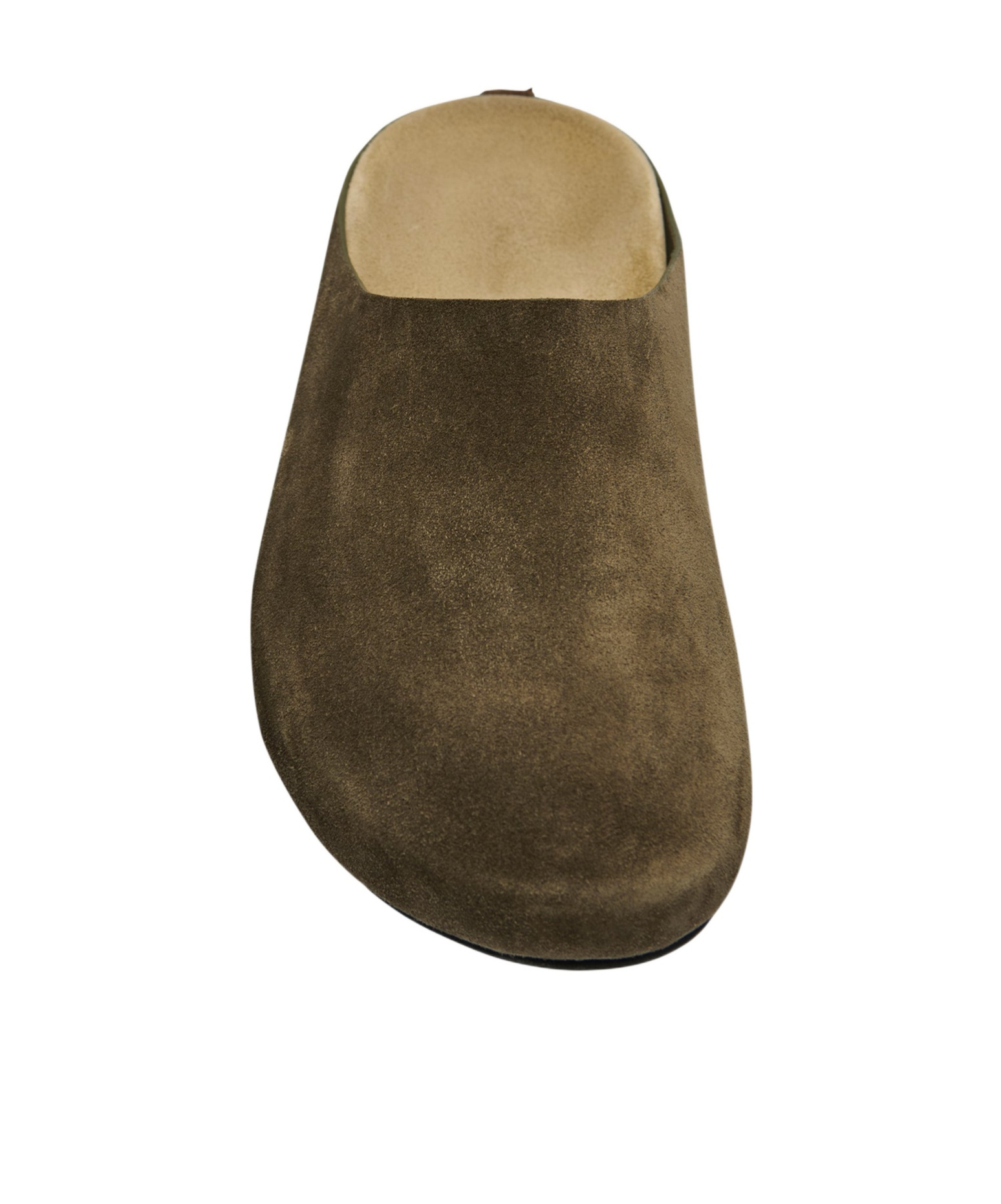 The Row Hugo Suede Easy Mules In Green