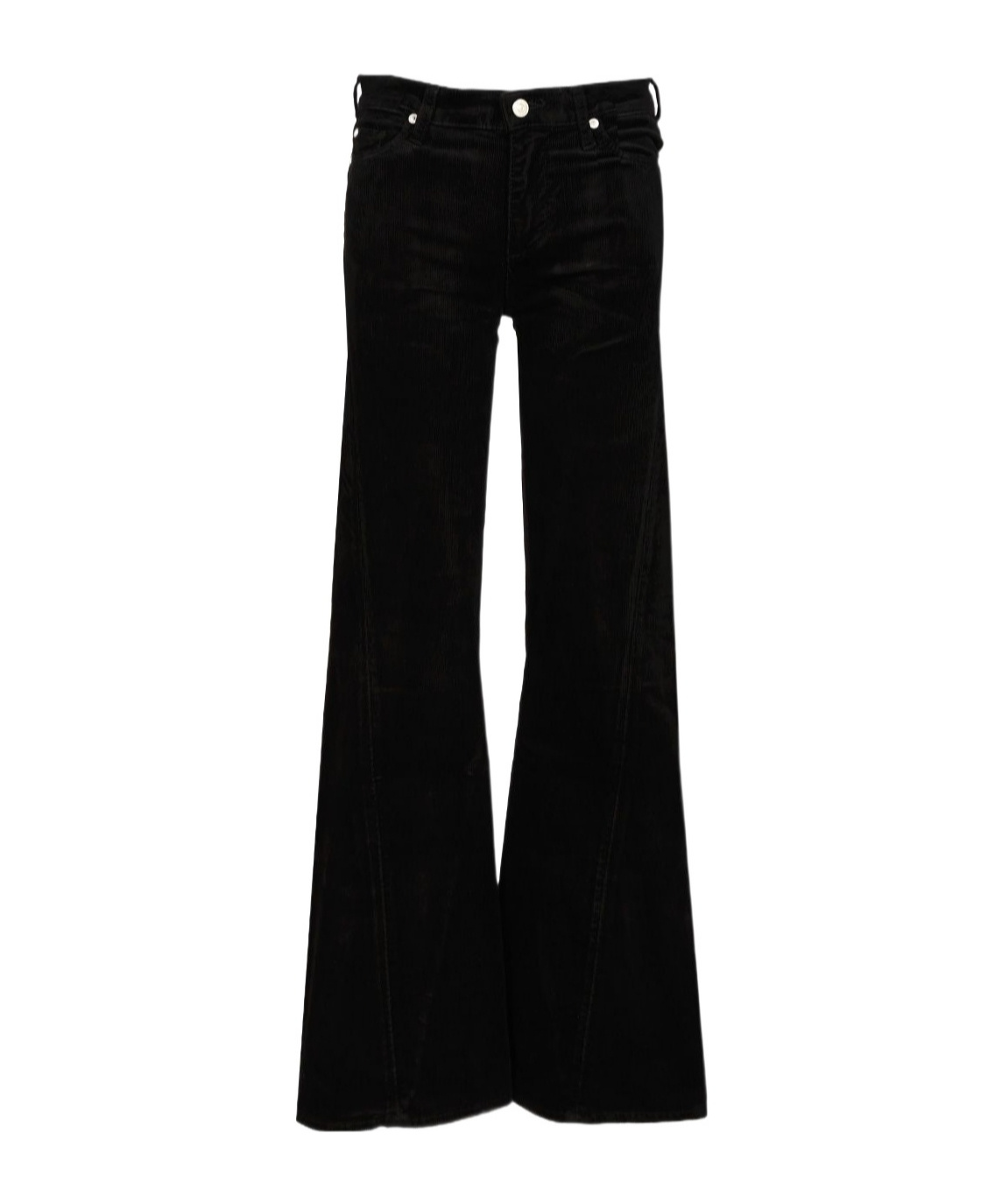 7 For All Mankind Lisha Velvet Flared Trousers In Black