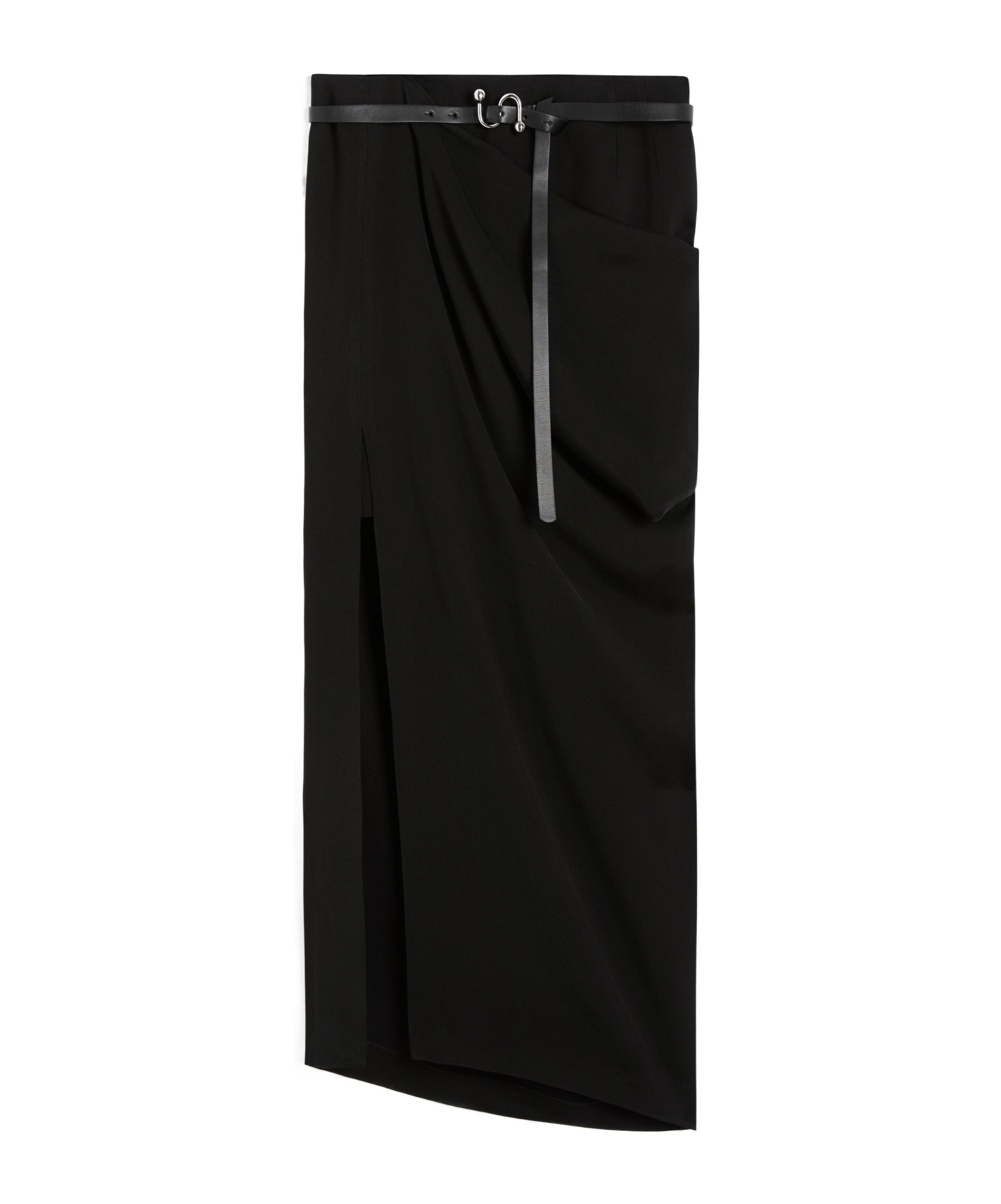 Sportmax Asymmetric Skirt With Draping In Black