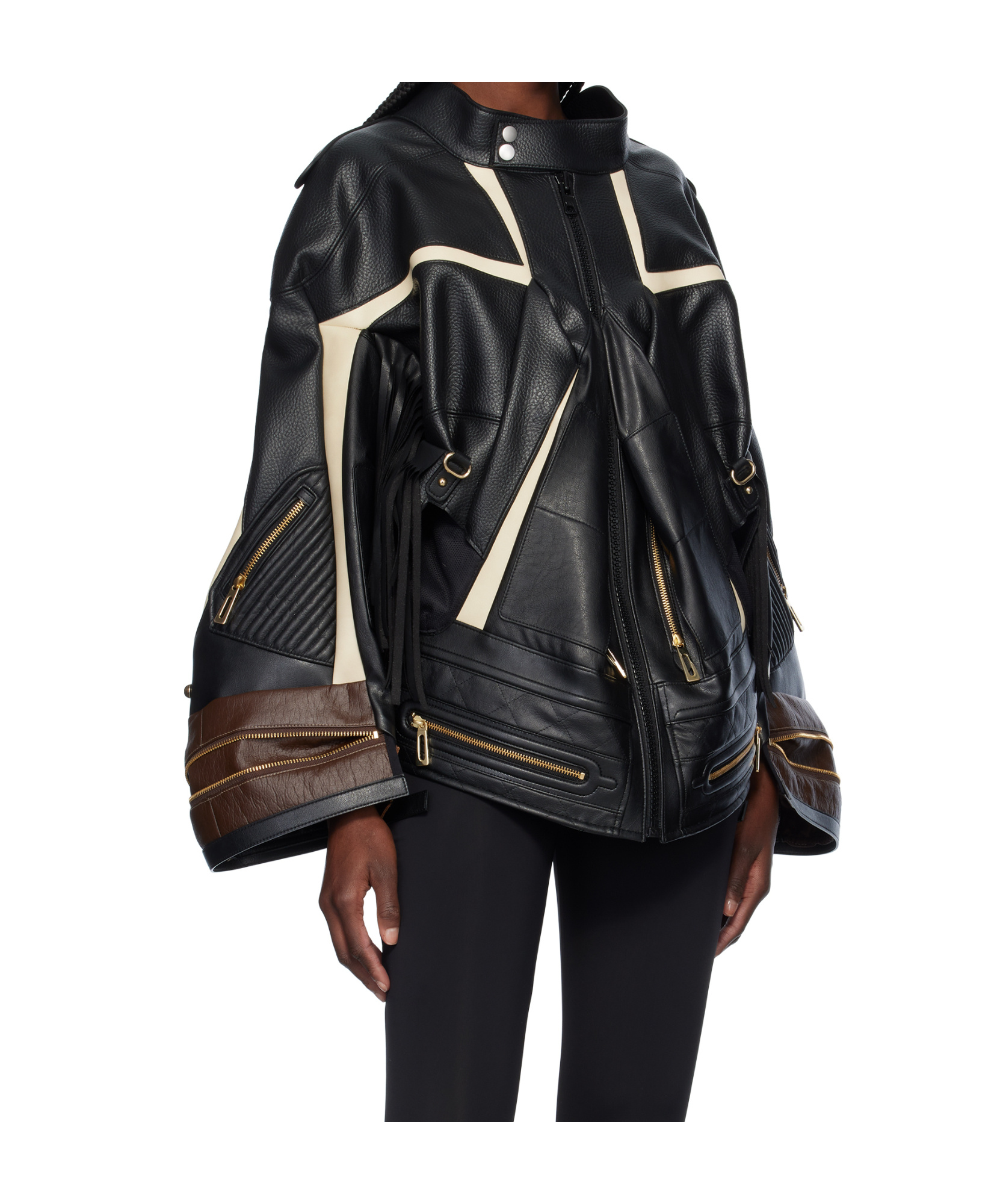 Junya Watanabe Black Komine Protector Faux-leather Jacket In Black