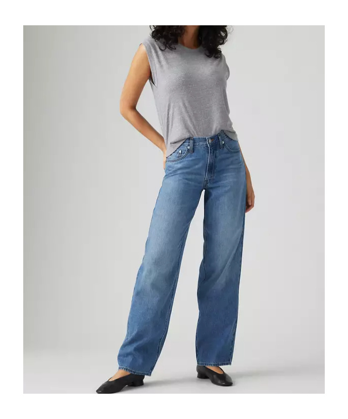 Levi's Baggy Dad Linen Denim Jeans In Blue