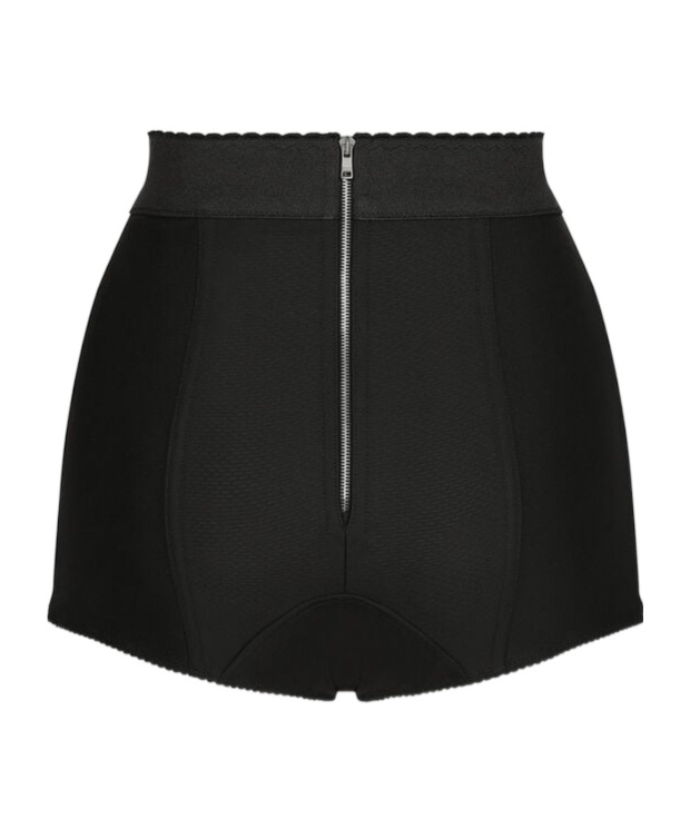 Shop Dolce & Gabbana High-waisted Scallop-edge Briefs In Black