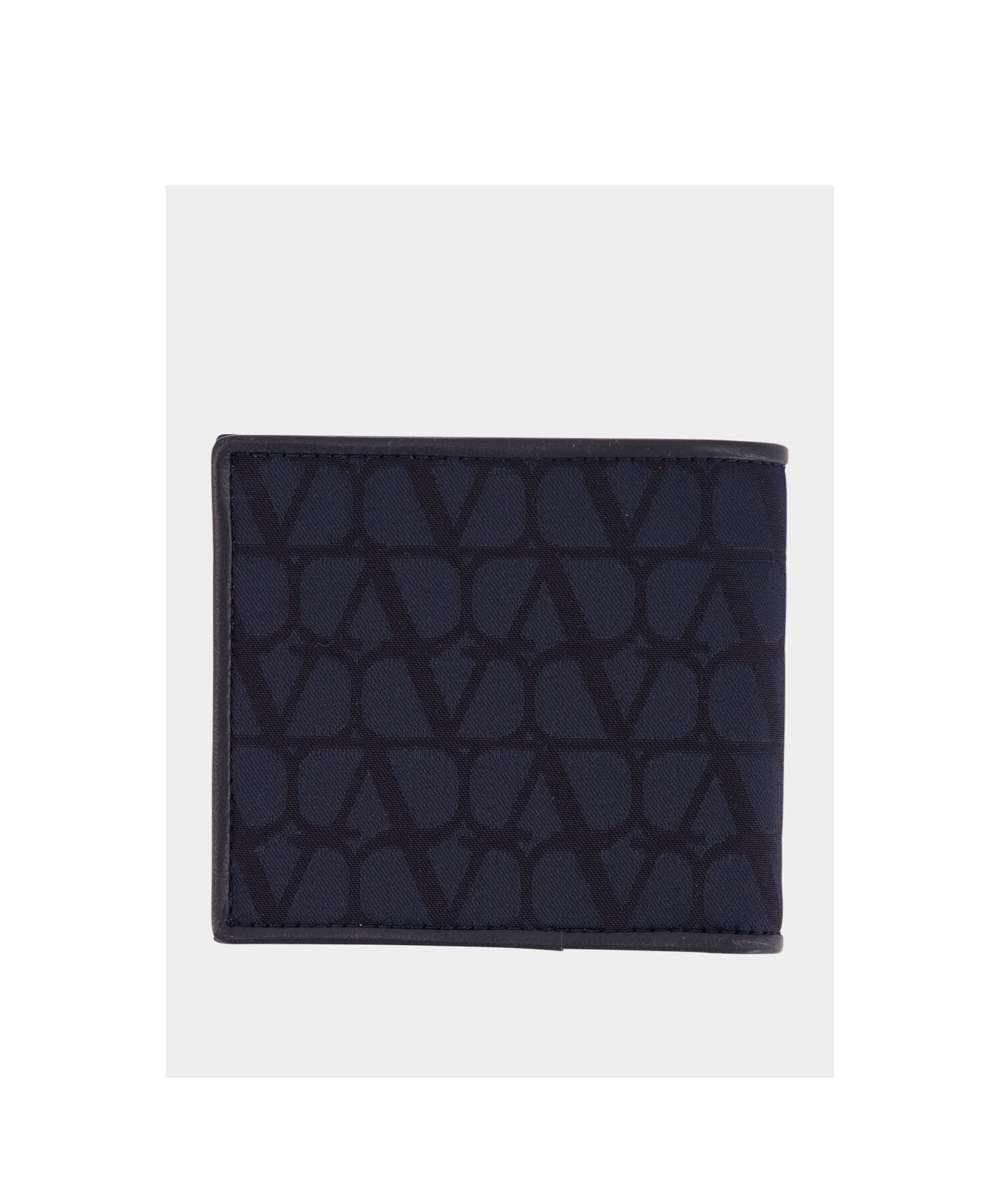 Valentino Logo Double-folded Wallet In Black