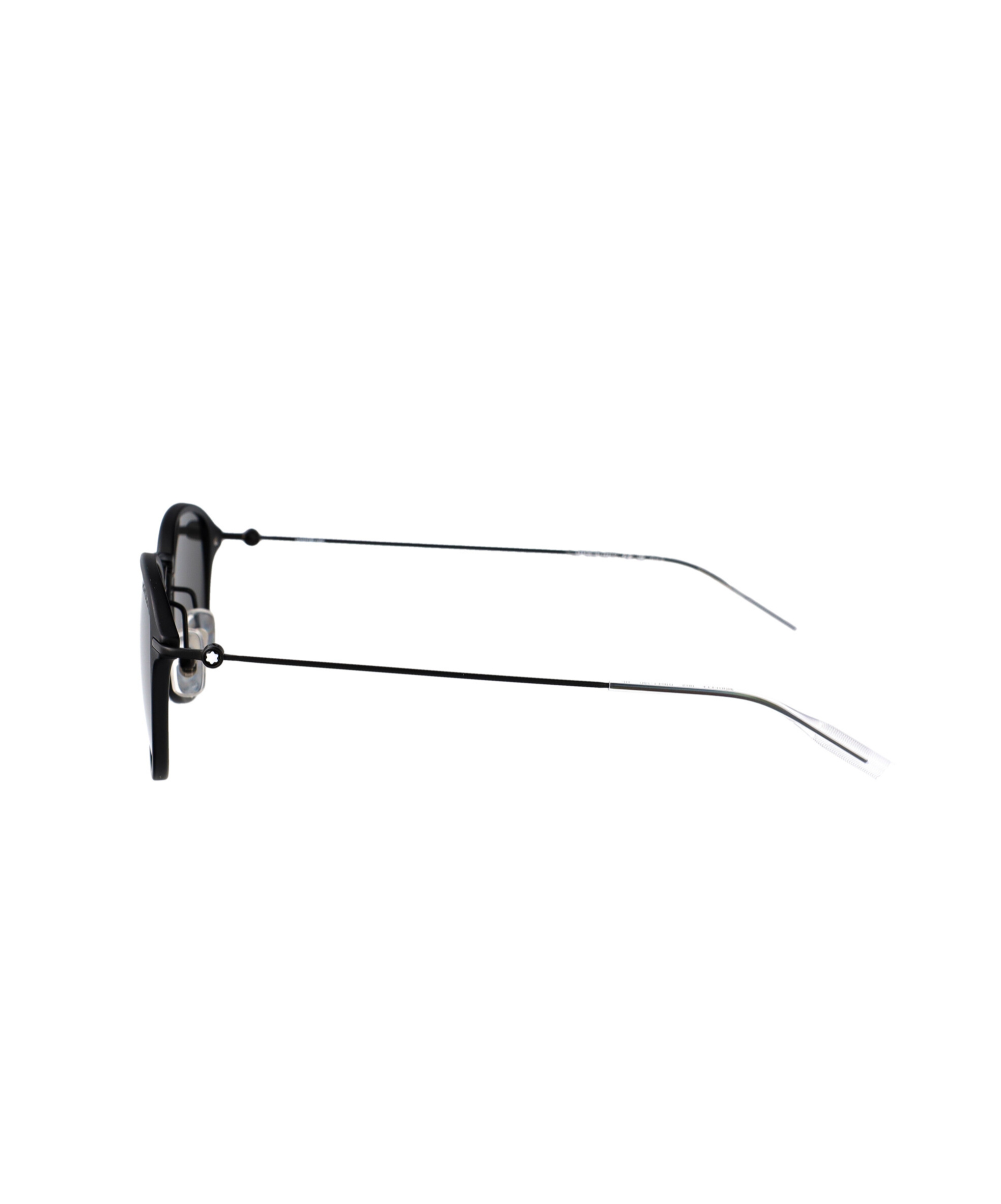 Montblanc Black-ruthenium-grey Metal Sunglasses In Black