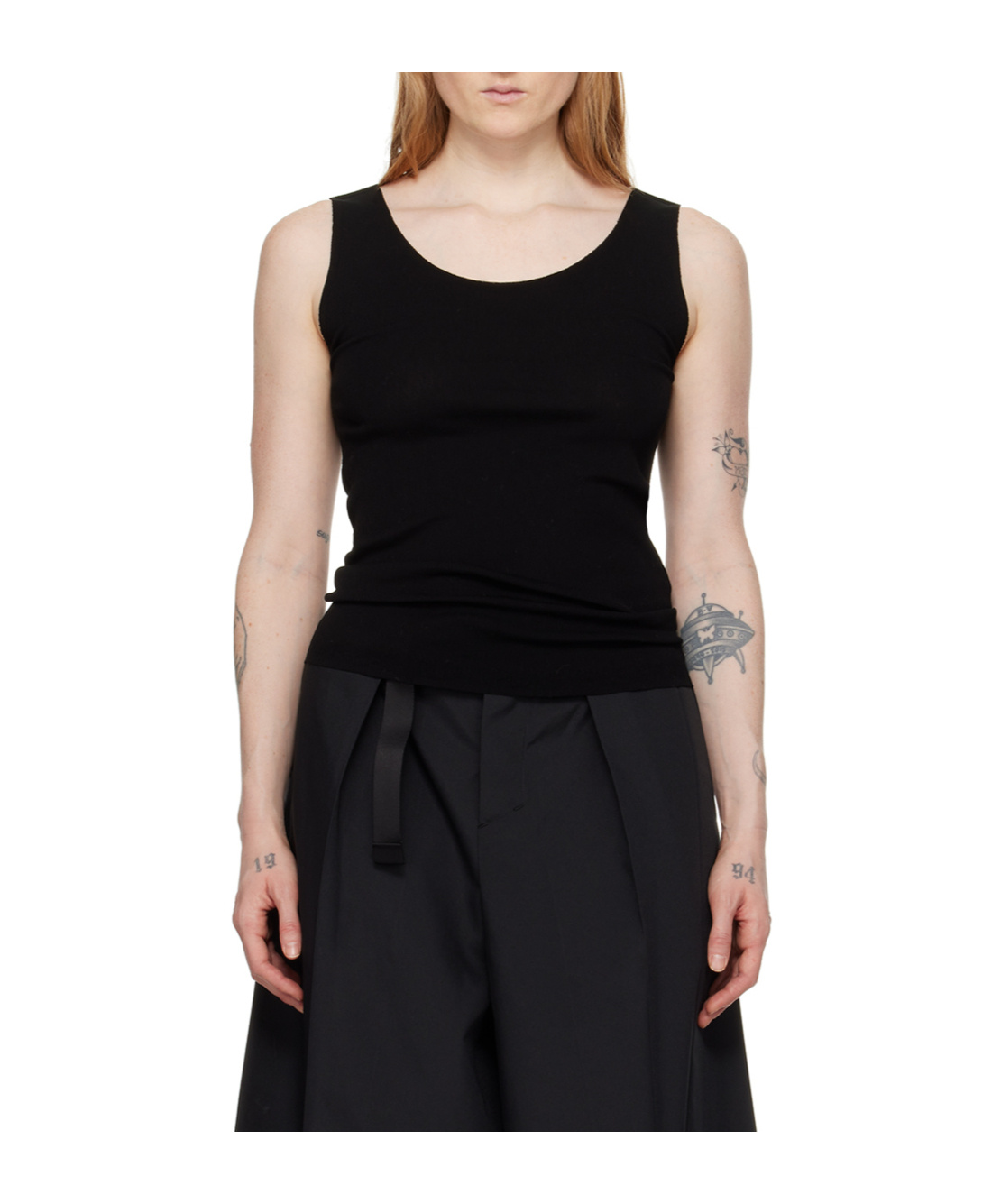 Shop Issey Miyake Rib Knitted Vest In Black