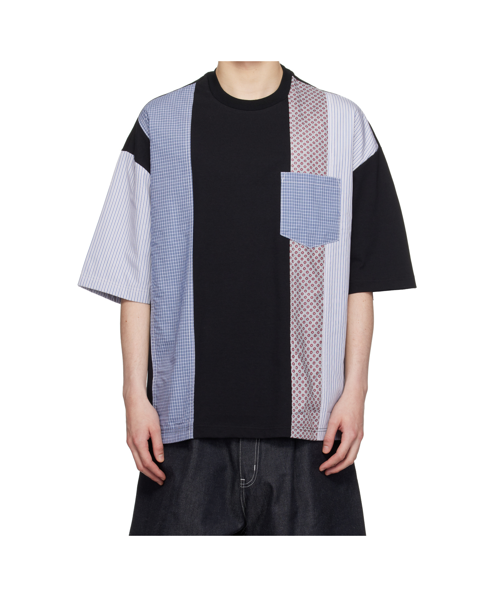 Comme Des Garçons Black Multi Fabrics Mix T-shirt