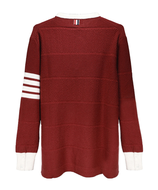 Thom Browne 4-bar Stripe Virgin-wool Jumper In Red