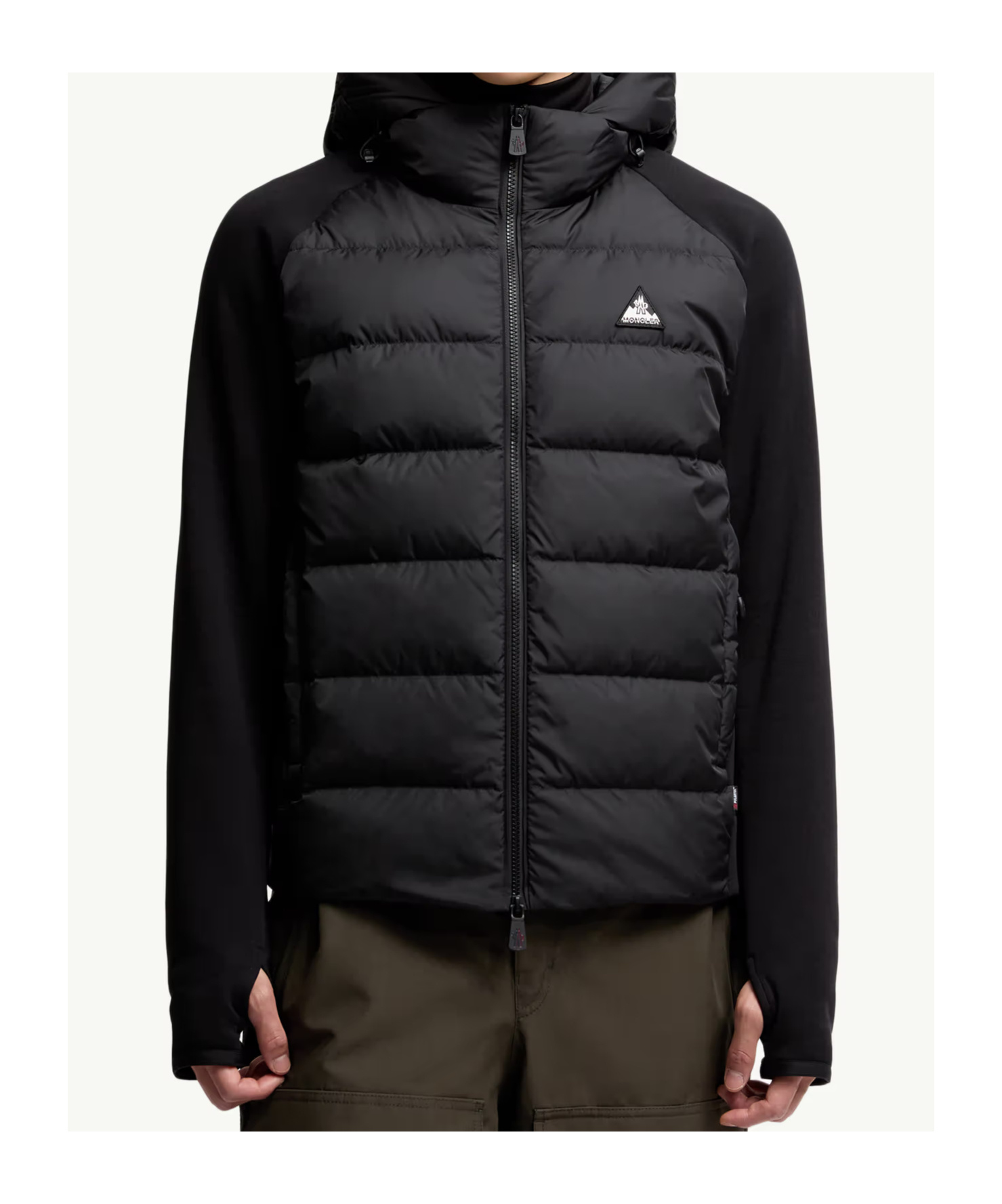 Moncler Polartec Zip-up Hoodie Hood Long Sleeves In Black