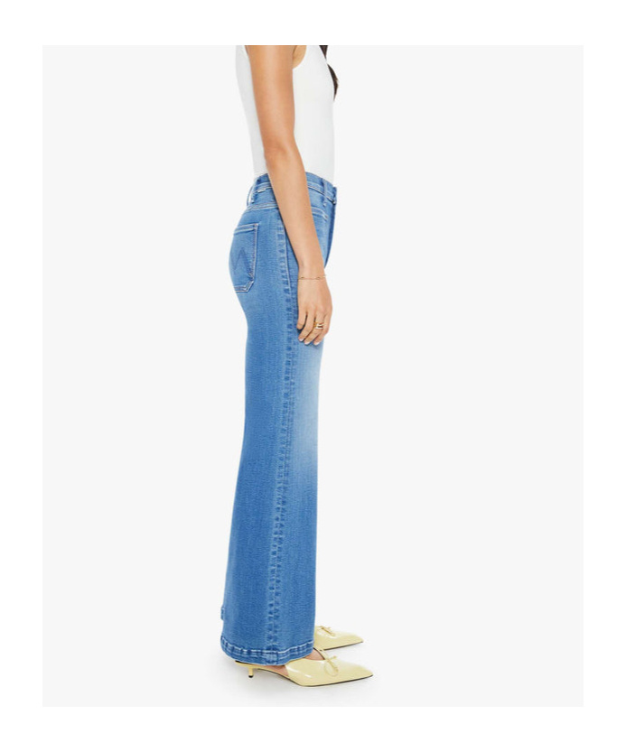 Mother The Hustler Roller Patch Pocket Sneak Piece By Piece Jeans In Blue