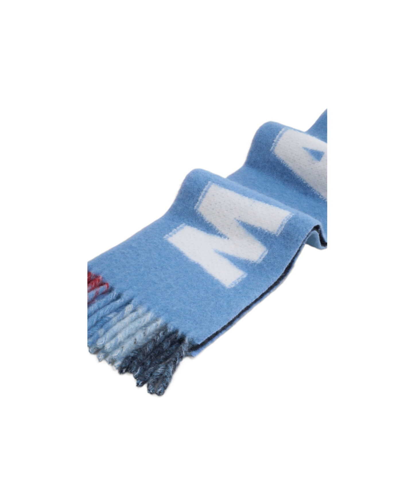 Marni Scarf With Maxi Logo In Blue
